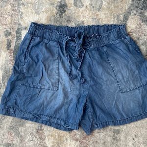 Cotton shorts denim look